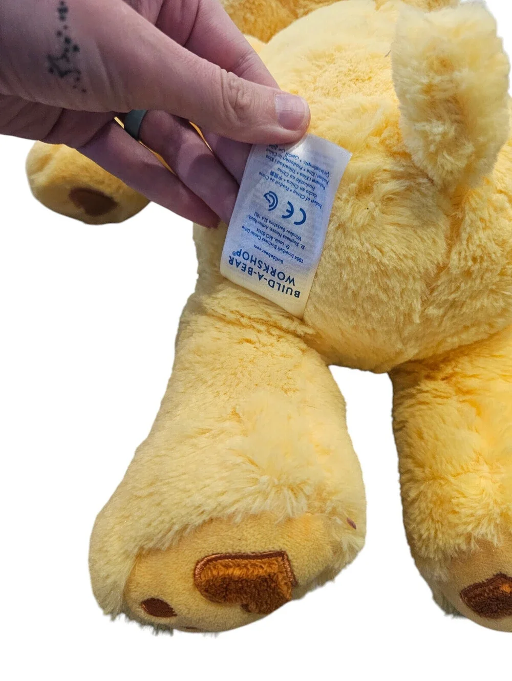 Build-A-Bear Care Bears Funshine Bear Yellow Plush Sun Belly Badge Stuffed